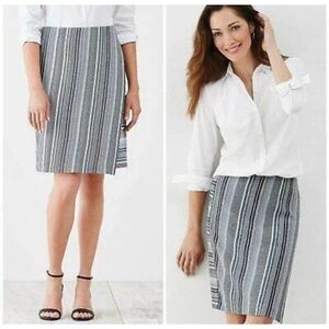 J. Jill NWT Blue Breeze Mountain Pull On Faux Wrap Mini Skirt Size Large